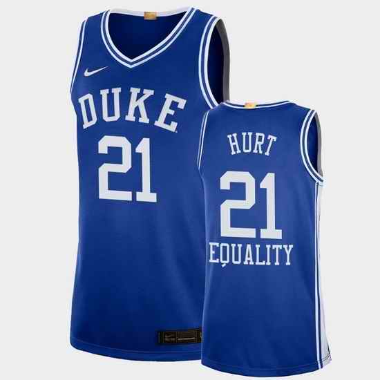 Men Duke Blue Devils Matthew Hurt Equality Social Justice Blue College Basketball Jersey
